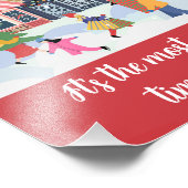 Kerstmis Winter Town Village citaat Foto Afdruk (Hoek)