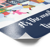 Kerstmis Winter Town Village citaat Foto Afdruk (Hoek)