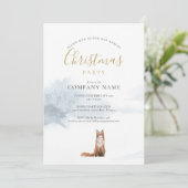 Kerstmis Winter Vos Bedrijfsfeest Kaart (Staand voorkant)