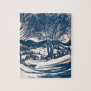 Kerstmis, winterberglandschap legpuzzel