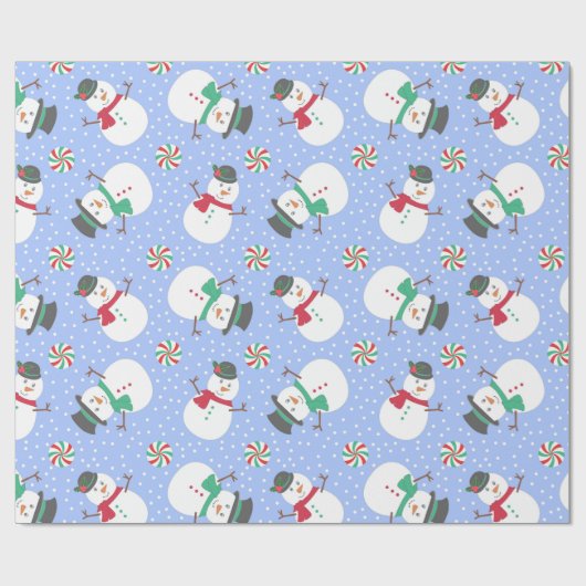 Kerstmis winterblauw cadeaupapier (Vlak)