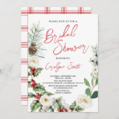 Kerstmis, Winterbridal Shower-uitnodiging Kaart (Voorkant / Achterkant)