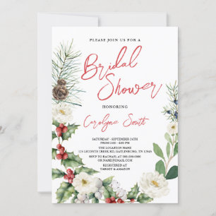 Kerstmis, Winterbridal Shower-uitnodiging Kaart