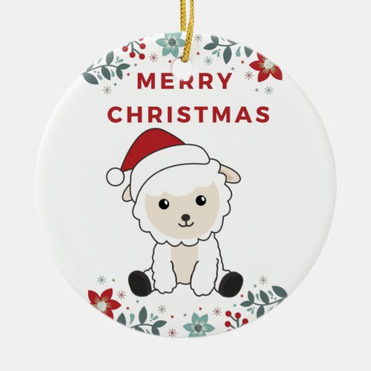 Kerstmis: winterdieren keramisch ornam keramisch ornament (Voorkant)