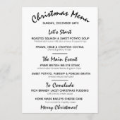 Kerstmis winterfeestdag lichte groene boom menu (Achterkant)