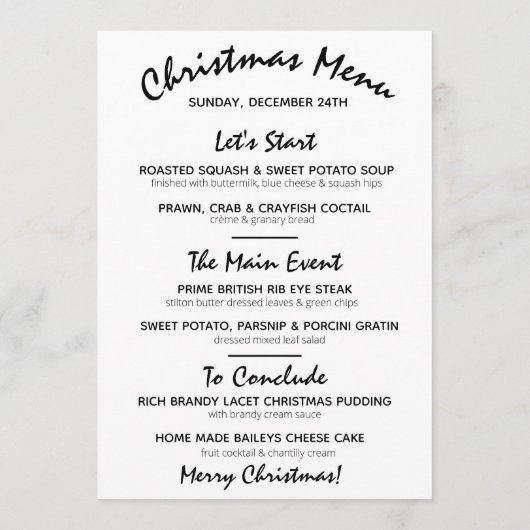 Kerstmis winterfeestdag lichte groene boom menu (Achterkant)