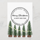 Kerstmis winterfeestdag lichte groene boom menu (Voorkant)