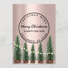 Kerstmis winterfeestdag lichtgroen Roos Menu