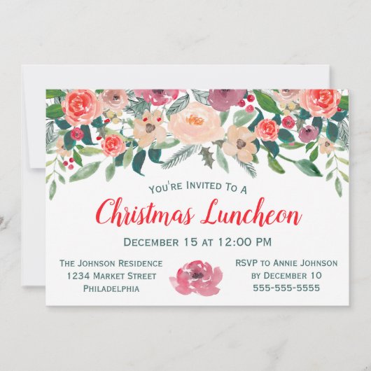 Kerstmis: WinterFlorals Kaart (Voorkant)