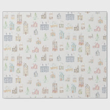 Kerstmis Winterhuizen Inpakpapier