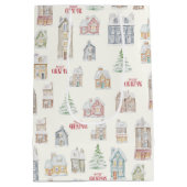 Kerstmis Winterhuizen Inpakpapier Medium Cadeauzakje (Achterkant)