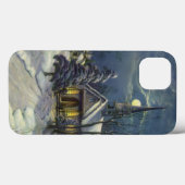 Kerstmis, winterkerk in sneeuw met maan Case-Mate iPhone case (Achterkant (horizontaal))