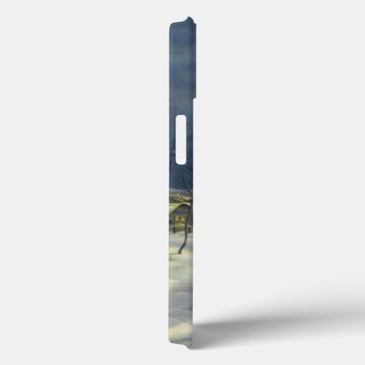 Kerstmis, winterkerk in sneeuw met maan Case-Mate iPhone case (Achterkant / Rechts)