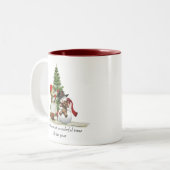 Kerstmis/WinterMok Tweekleurige Koffiemok (Voorkant links)