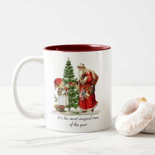 Kerstmis/WinterMok Tweekleurige Koffiemok (Met donut)