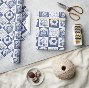 Kerstmis Winterse Sneeuw Cadeaupapier