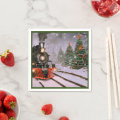 Kerstmis/Wintertrein in sneeuw Servet (Insitu)