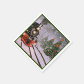 Kerstmis/Wintertrein in sneeuw Servet (Hoek)