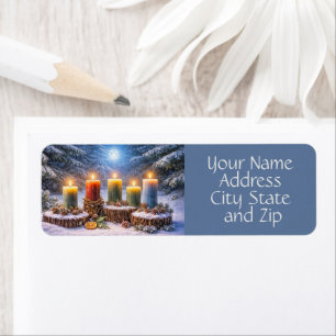 Kerstmis Winterzonnewende Yule Retouradres Etiket