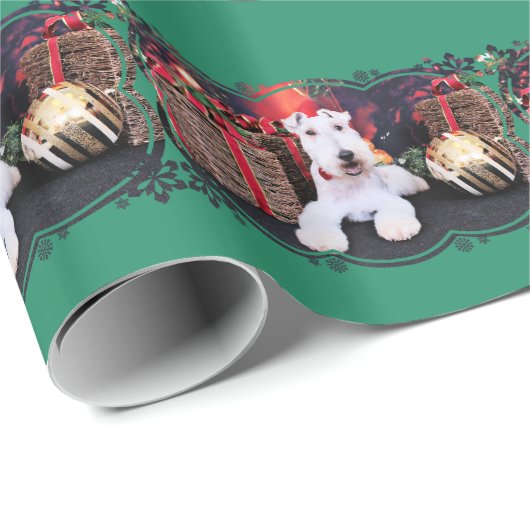 Kerstmis - Wire Fox Terrier - Dexter Cadeaupapier (Rol Hoek)