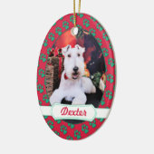 Kerstmis - Wire Fox Terrier - Dexter Keramisch Ornament (Links)