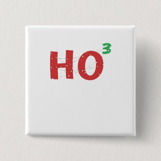 Kerstmis Wiskunde Nerd HOHOHO kerstlampjes Vierkante Button 5,1 Cm (Voorkant)