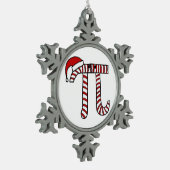 Kerstmis Wiskunde Tin Sneeuwvlok Ornament (Links)