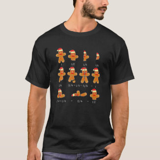 Kerstmis Wiskunde vergelijking Gingerbrood Man Paj T-shirt