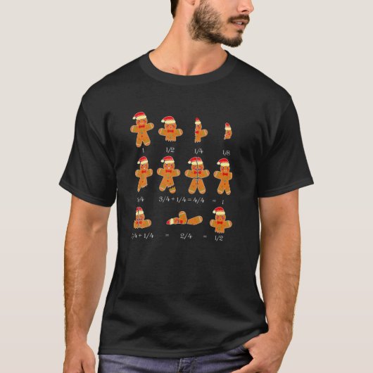 Kerstmis Wiskunde vergelijking Gingerbrood Man Paj T-shirt (Voorkant)