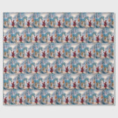 Kerstmis Wit Dappled Paard Cadeaupapier (Vlak)