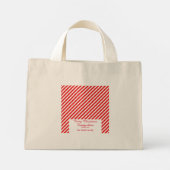Kerstmis wit en rood gestreept mini tote bag (Achterkant)