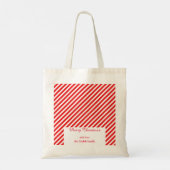 Kerstmis wit en rood gestreept tote bag (Achterkant)