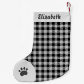 Kerstmis Wit en Zwart Buffel Plaid Custom Kleine Kerstsok (Achterkant)