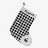 Kerstmis Wit en Zwart Buffel Plaid Custom Kleine Kerstsok (Voorkant (Hangend))