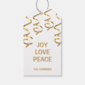 Kerstmis wit goud cadeaulabel (Voorkant)