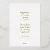 Kerstmis Wit Goud Eenvoudig Modern Foto Folie Feestdagenkaart (Achterkant)