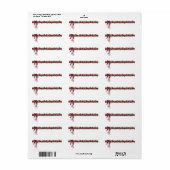 Kerstmis wit kous rood satijnen lint etiket (Full Sheet)