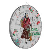 Kerstmis Witch buona Befana Dartbord (Voorkant Links)