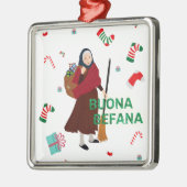Kerstmis Witch buona Befana Metalen Ornament (Links)