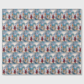 Kerstmis Witte Appelschimmel Paard Cadeaupapier (Vlak)