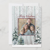 Kerstmis Witte Berkenbomen Besneeuwd Boslandschap  Kaart (Voorkant)