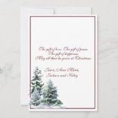 Kerstmis Witte Berkenbomen Besneeuwd Boslandschap  Kaart (Achterkant)