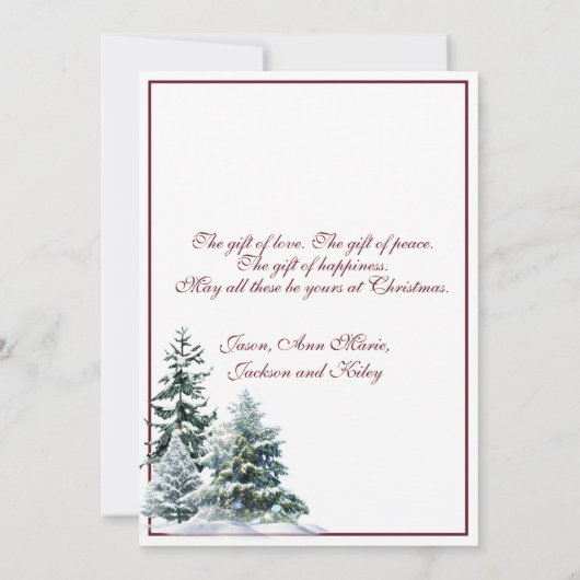 Kerstmis Witte Berkenbomen Besneeuwd Boslandschap  Kaart (Achterkant)