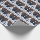 Kerstmis witte dennenboom en ster cadeaupapier (Hoek)