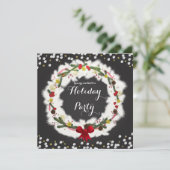 Kerstmis Witte Dennensieraden Uitnodigingen met ee (Staand voorkant)