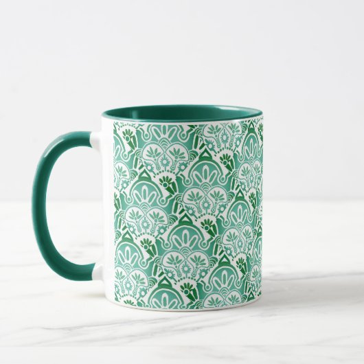 Kerstmis witte en groene boho Mok (Links)