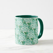 Kerstmis witte en groene boho Mok (Voorkant rechts)