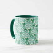 Kerstmis witte en groene boho Mok (Voorkant links)