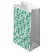 Kerstmis Witte en groene Gift Bag Klein Cadeauzakje (Voorkant Gekanteld)