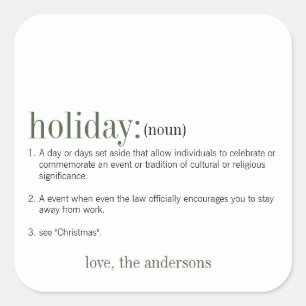 Kerstmis witte feestdag vierkante sticker